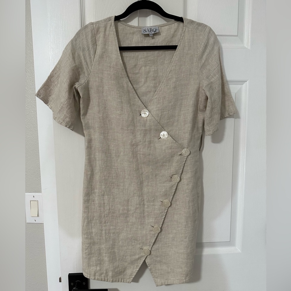 Sabo Skirt Oatmeal Linen Dress